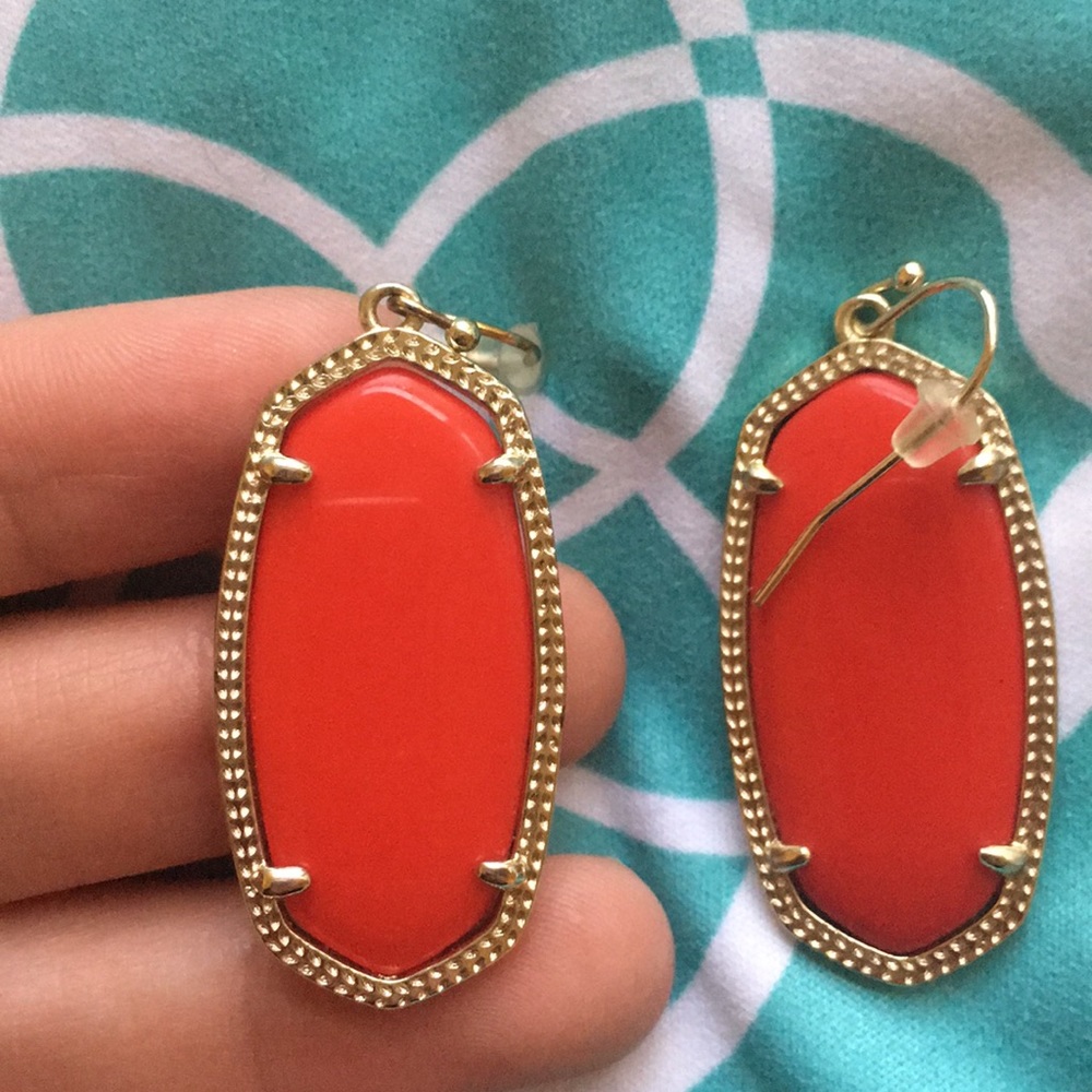Kendra Scott Danielle Red/Gold Earrings